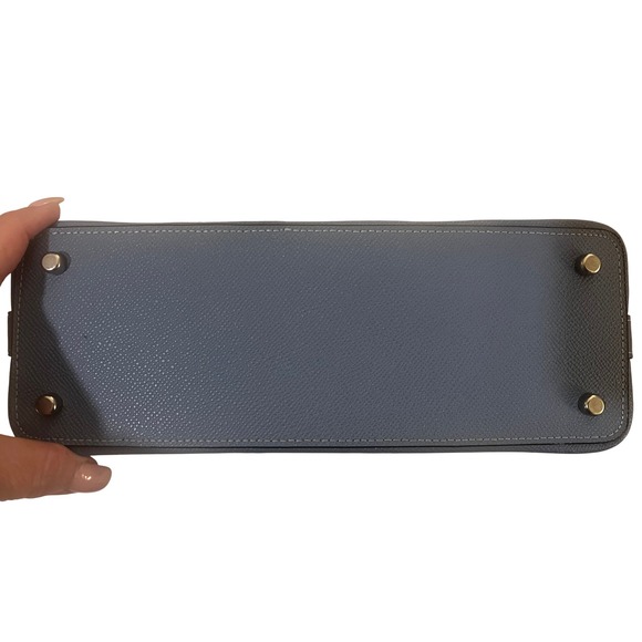 Coach Mini Sierra Satchel Crossbody Crossgrain Leather Cornflower Blue F-27591 - Picture 4 of 8